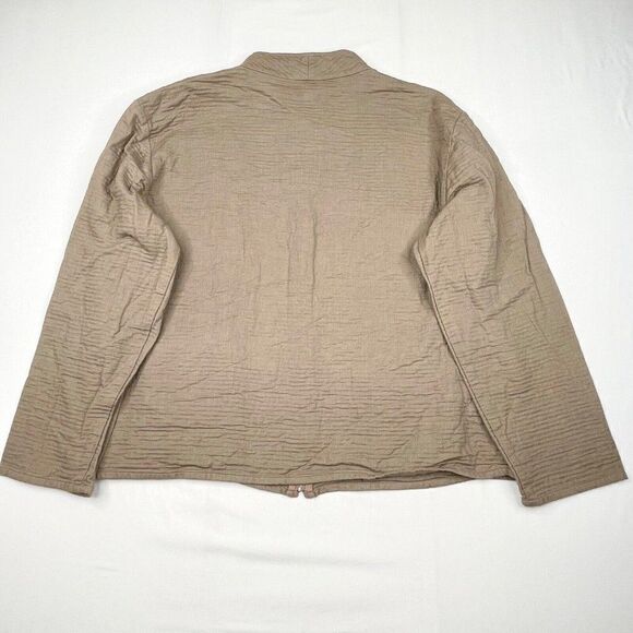 Eileen Fisher Soft Textured Full Zip Jacket Tan - Picture 2 of 8